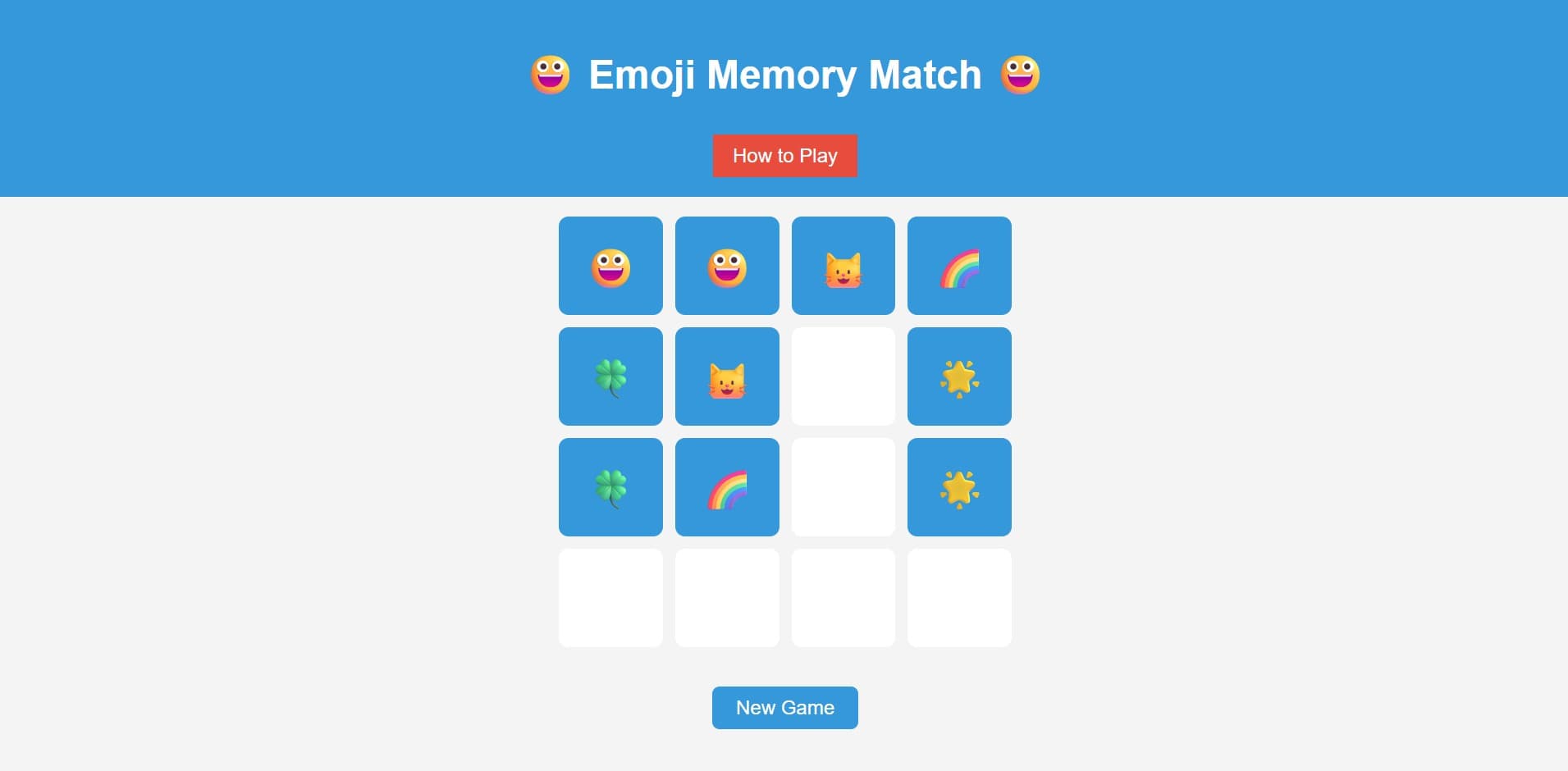 Emoji Match interface